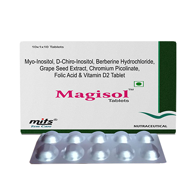 Myo-Inositol 500 mg, D-chiro-Inositol 12.5 mg, Berberine Hydrochloride 277.25 mg, Grape seed Extract 4.25 mg, 
                                   Chromium Picolinate 201.5 mg, Lmethylfolte 45 mcg, Vitamin D2
